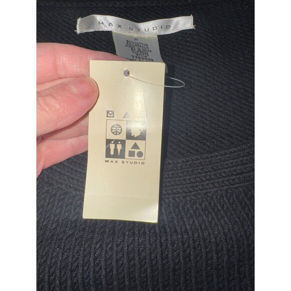 NWT Max Studio Black Knit Long Fit and Flare Sweater Tunic Top Retail $118 City - Picture 9 of 10